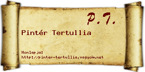 Pintér Tertullia névjegykártya